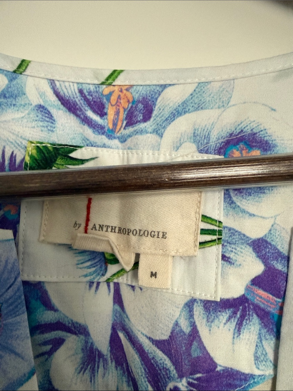 Anthropologie Somerset White Maxi Dress Blue, Red & Green Floral Print Medium - Picture 3 of 3
